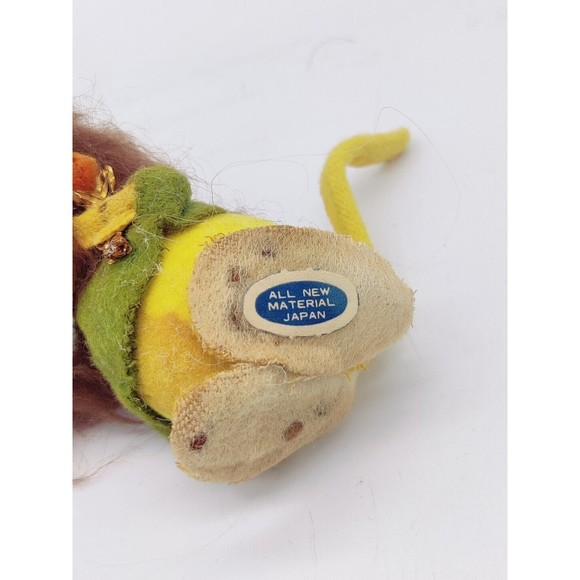 Vintage Christmas Ornament Mid Century MCM Top Flocked Felt Lion Japan 50s? 60s? - Picture 6 of 10
